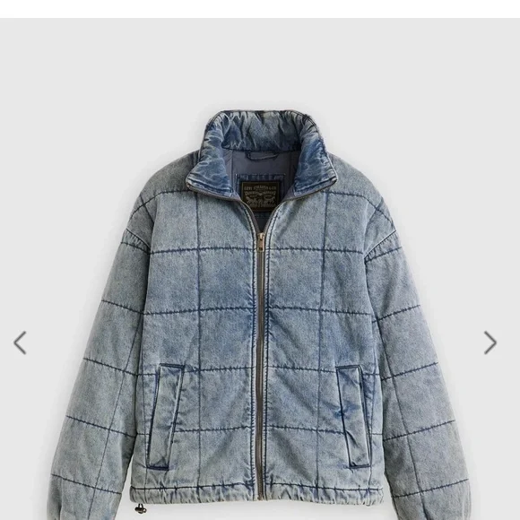 Levi's Blue Puffer Jacket with Quilted Design - Picture 3 of 6
